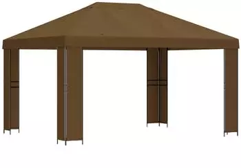 vidaXL Pavillon 4x3m Taupe Polyester/Stahl 190g/m&sup2; (900378)