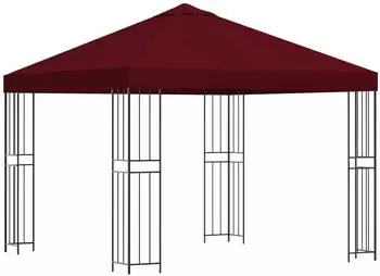 vidaXL Pavillon 3x3m bordeauxrot, Polyester und Stahl, 190gsm (900335)