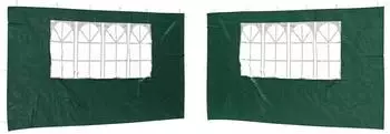vidaXL Partyzelt-Seitenwand 400x195cm grün, PE und Stahl, 2er-Set (42033026)