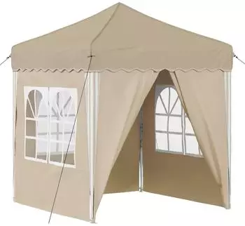 vidaXL Pop-up Partyzelt 195x195x245cm Oxford-Stoff, creme (42019735)