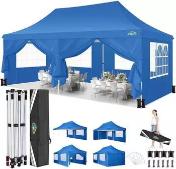 LuxusKollektion Faltpavillon 3x6m wasserdicht mit 6 Seitenw&auml;nden