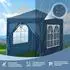 Woltu Faltpavillon 2x2m mit 4 Seitenwänden, blau (W0UETT0643)