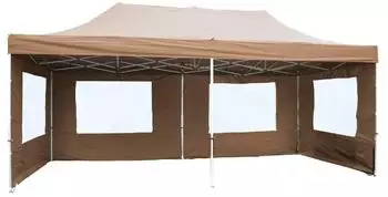 VCM PROFI Faltpavillon 3x6m, 270g/m² PE-Plane, braun