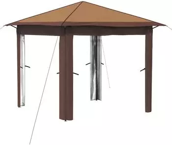 vidaXL Pavillon ohne Seitenwände 2,6x2,6m, beige/braun