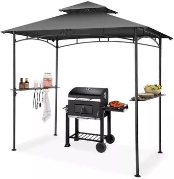 TecTake Grillpavillon Maracaibo 240x150x250cm, anthrazit, UV-Schutz