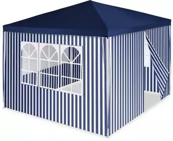 VCM Pavillon PE blau 3x3m mit 4 Seitenteilen