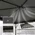 Outsunny Ersatzdach für Pavillon 3x3m Doppeldach, wasserabweisend, hellgrau (84C-741V00GY)