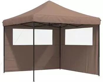 vidaXL Party-Zelt 292x292x315cm, braun, Oxford-Stoff