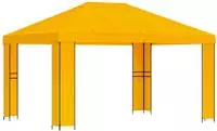 vidaXL Pavillon 4 x 3 m Gelb Polyester und Stahl 190 gsm