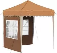 vidaXL Pop-up Partyzelt 195 x 195 x 245 cm Beige Oxford-Stoff