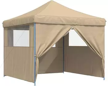 vidaXL Party-Zelt 292x292x315cm, beige, Oxford-Stoff