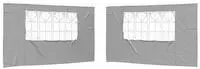 vidaXL Partyzelt-Seitenteil 2 Stk. 400 x 195 cm Hellgrau PE und Stahl