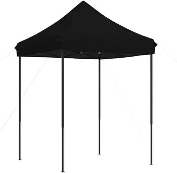 vidaXL Partyzelt 200x200x306cm schwarz, Oxford-Stoff