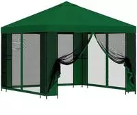 vidaXL Garten Pavillon mit Seitenw&auml;nden 3 x 3 m Gr&uuml;n