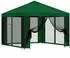 vidaXL Gartenpavillon mit Seitenwänden 3x3m, grün (900365)