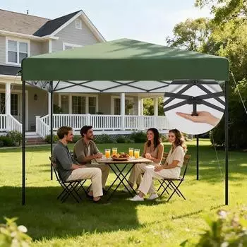 LuxusKollektion Faltpavillon 3x3m gr&uuml;n, wasserdicht, UV-Schutz, Stahlrahmen