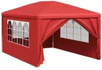 vidaXL Party-Zelt 400 x 300 x 255 cm Rot PE und Stahl