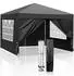 Gerster Faltpavillon 3x3m wasserdicht UV-Schutz 50+, 4 Seitenteile, schwarz