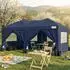 LuxusKollektion Faltpavillon 3x6m mit Seitenwänden, UV-Schutz 50+, dunkelblau