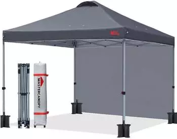 Gerster MasterCanopy Pop-up Pavillon 3x3m mit Seitenwand, dunkelgrau (MasterCanopy 3x3m Pop-up Pavillon)