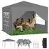 LuxusKollektion Pop-Up Pavillon 3x3m One-Touch Lift, silbergrau, mit 4 Seitenwänden