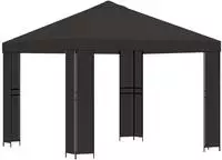 vidaXL Pavillon 3 x 3 m Anthrazit Polyester und Stahl 190 gsm