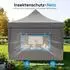 Quictent Faltpavillon 3x6m mit Seitenwänden, UV-Schutz 50+, Stahlrahmen, grau