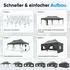 Quictent Faltpavillon 3x6m mit Seitenwänden, UV-Schutz 50+, Stahlrahmen, grau