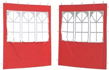 vidaXL Partyzelt-Seitenteil 2 Stk. 200x195cm, rot, PE und Stahl (42033016)