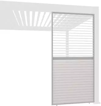 Weide Lamellenwand horizontal, drehbar, Aluminium, Ivory Sand, 93x234cm