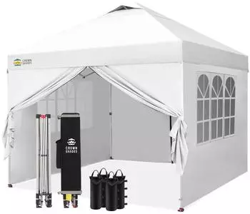 LuxusKollektion Faltpavillon 3x3m Pop-Up wasserdicht mit 4 Seitenteilen UV-Schutz 50+