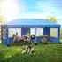 Gerster Faltpavillon 3x6m mit 4 Seitenteilen, wasserdicht, UV-Schutz 50+, himmelblau