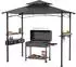 LuxusKollektion Grillpavillon Doppeldach 245x153x250cm grau, wasserabweisend