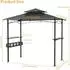 LuxusKollektion Grillpavillon Doppeldach 245x153x250cm grau, wasserabweisend