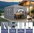 LuxusKollektion Faltpavillon 2,5x2,5m grau, wasserdicht, 4 Seitenteile, UV-Schutz