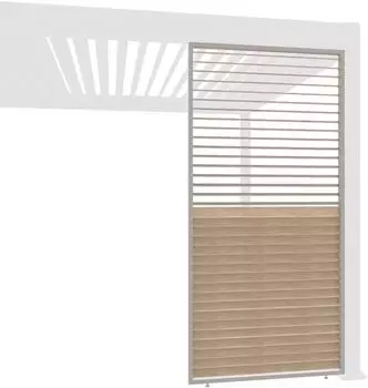 Weide Lamellenwand Holzoptik, drehbare Lamellen, Aluminium, 93x236cm
