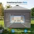 LuxusKollektion Faltpavillon 3x6m wasserdicht mit Seitenwänden und Insektenschutz, grau