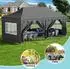 LuxusKollektion Faltpavillon 3x6m, grau, 6 Seitenwände, UV-Schutz 50+