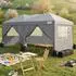 LuxusKollektion Faltpavillon 3x6m mit Seitenwänden, UV-Schutz 50+, grau
