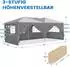 LuxusKollektion Faltpavillon 3x6m mit Seitenwänden, UV-Schutz 50+, grau