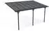 Cazeboo KLEO wall-mounted pergola carport with polycarbonate roof 4,5 x 3 m grey