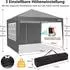 LuxusKollektion Faltpavillon 3x3m hellgrau mit 4 Seitenteilen