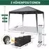 LuxusKollektion Faltpavillon 3x3m dunkelgrau, wasserdicht, UV-Schutz 50+, 4 Seitenteile