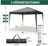 LuxusKollektion Faltpavillon 3x3m grau, wasserdicht, UV-Schutz 50+, 4 Seitenteile, 420D Oxford