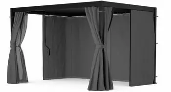 Blumfeldt LuminaHaven Pergola 3x4m Lamellendach Aluminiumrahmen schwarz