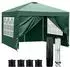 LuxusKollektion Faltpavillon 3x3m Pop-Up wasserdicht UV-Schutz 50+ grün mit 4 Seitenwänden