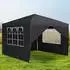 LuxusKollektion Faltpavillon 3x3m anthrazit, wasserdicht, 4 Seitenteile, UV-Schutz