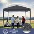LuxusKollektion Faltpavillon 3x3m anthrazit, wasserdicht, 4 Seitenteile, UV-Schutz
