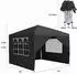 LuxusKollektion Faltpavillon 3x3m anthrazit, wasserdicht, 4 Seitenteile, UV-Schutz