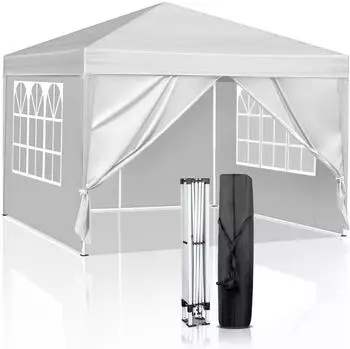 Gerster Faltpavillon 3x3m, wei&szlig;, 420D Oxford, UV 50+, 4 Seitenteile